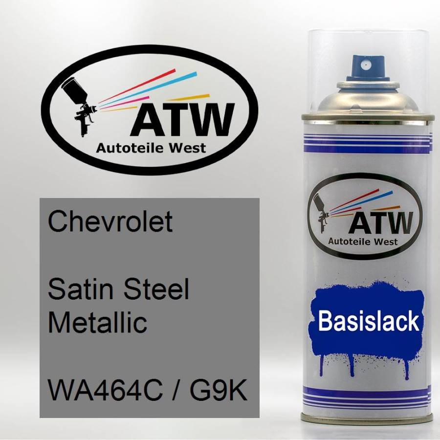 Chevrolet, Satin Steel Metallic, WA464C / G9K: 400ml Sprühdose, von ATW Autoteile West.